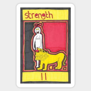 Strength. Tarot. Outsider Art Sticker